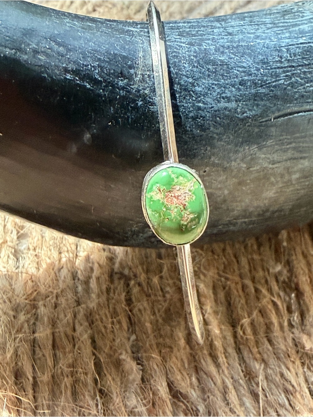 Sharon McCarthy signed Sonoran Gold Turquoise Sterling Silver cuff-Jewelry